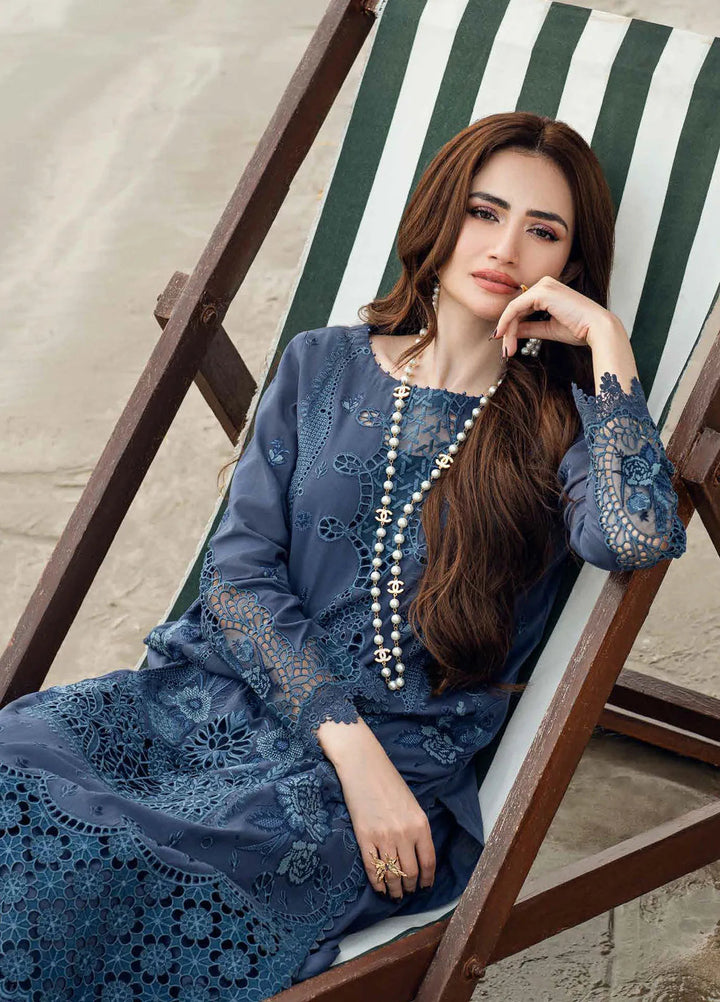 Nureh Chikankari Swiss Lawn Suits Unstitched 4 Piece NU25KE NE-146 - Summer Collection