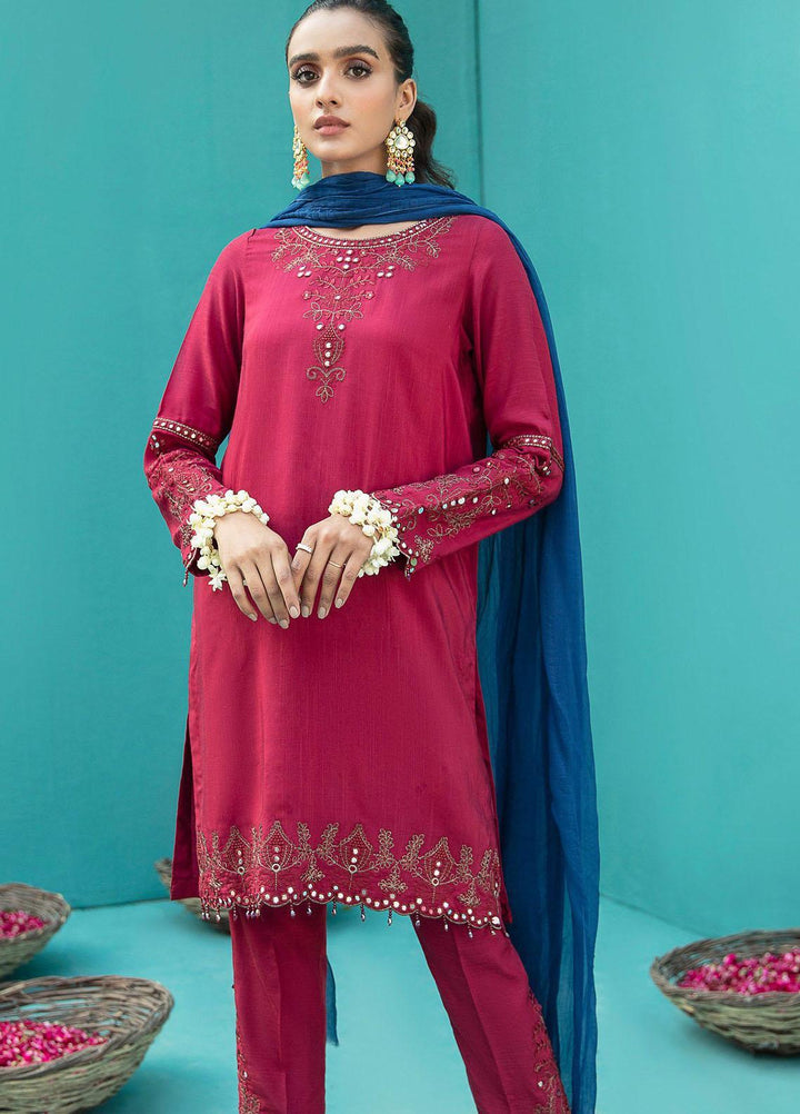 Nureh Luxury Pret Embroidered Raw Silk 3 Piece Suit NP-90