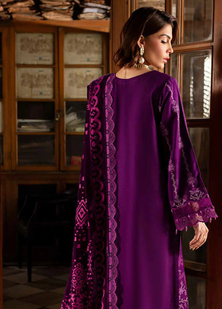 Nureh Embroidered Leather Peach Suit Unstitched 3 Piece NE - 119 - Winter Collection