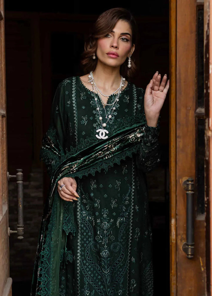 Nureh Embroidered Leather Peach Suit Unstitched 3 Piece NE - 122 - Winter Collection