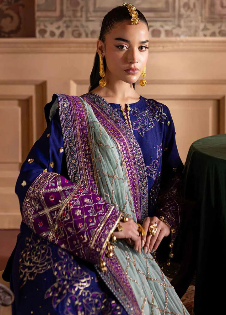 Nureh Embroidered Silk Suits Unstitched 3 Piece NU25NM NE-137 - Formals Collection