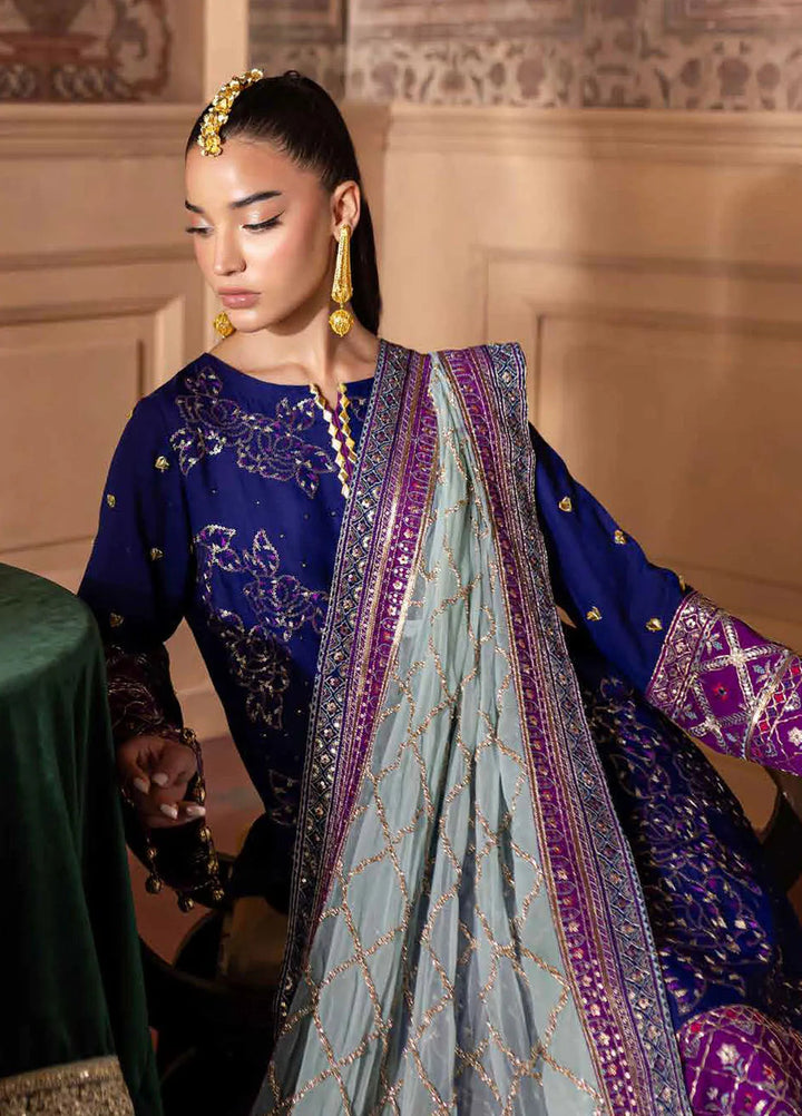 Nureh Embroidered Silk Suits Unstitched 3 Piece NU25NM NE-137 - Formals Collection