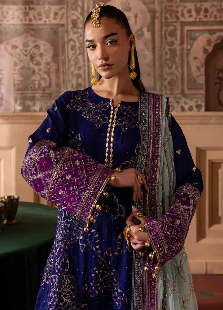 Nureh Embroidered Silk Suits Unstitched 3 Piece NU25NM NE-137 - Formals Collection