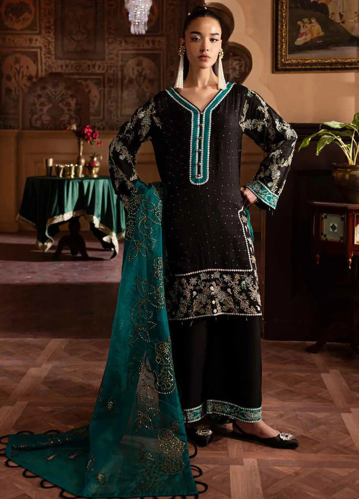 Nureh Embroidered Silk Suits Unstitched 3 Piece NU25NM NE-140 - Formals Collection