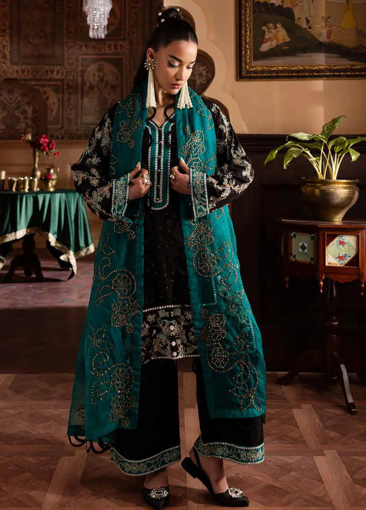 Nureh Embroidered Silk Suits Unstitched 3 Piece NU25NM NE-140 - Formals Collection