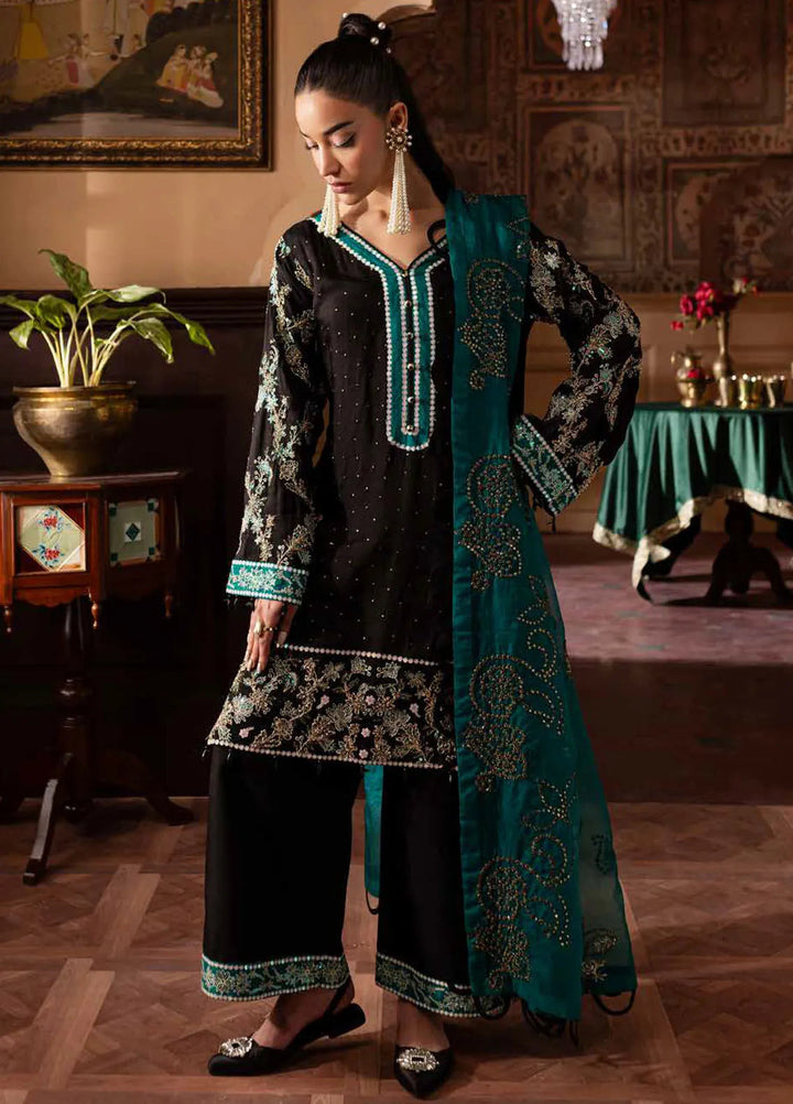 Nureh Embroidered Silk Suits Unstitched 3 Piece NU25NM NE-140 - Formals Collection