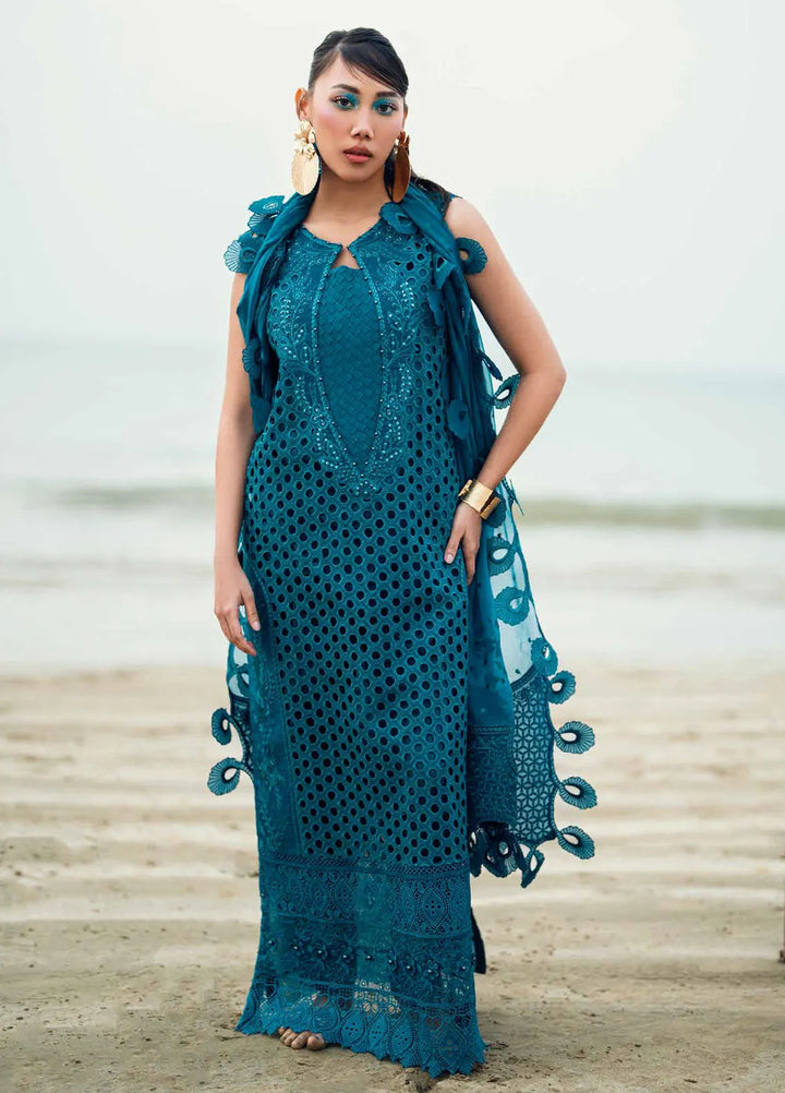 Nureh Embroidered Swiss Lawn Suits Unstitched 4 Piece NU25KE NE-148 - Summer Collection