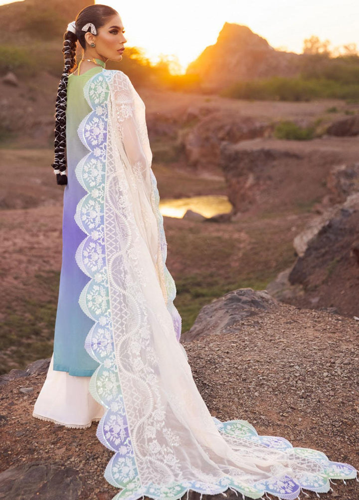 Nureh Embroidered Lawn Suits Unstitched 3 Piece NU23EL NSL-10 - Luxury Festive Collection