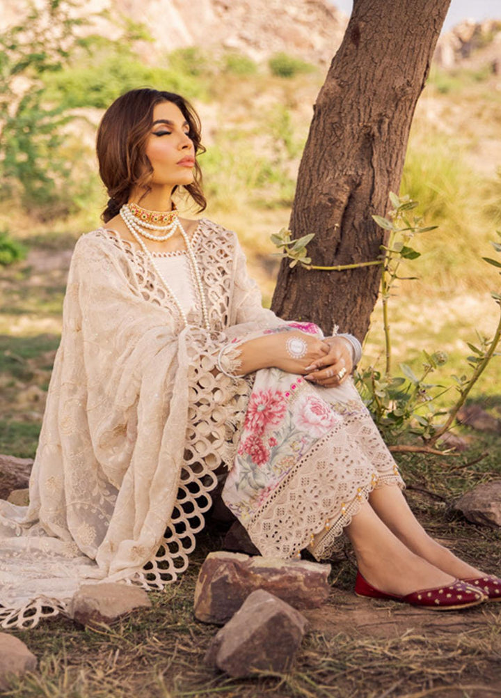 Nureh Embroidered Lawn Suits Unstitched 3 Piece NU23EL NSL-12 - Luxury Festive Collection