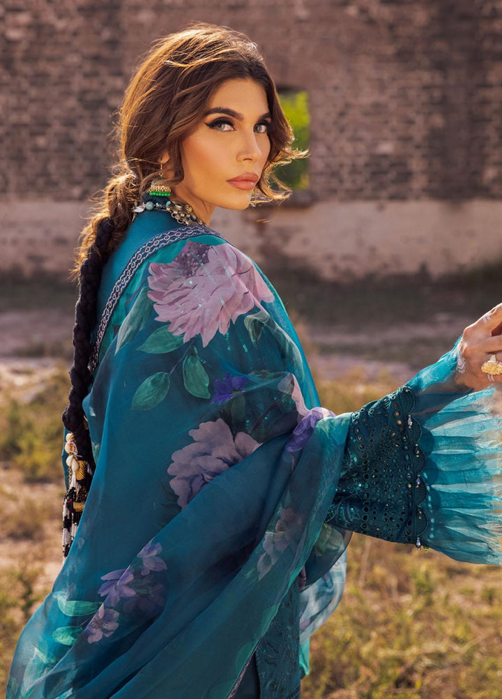 Nureh Embroidered Lawn Suits Unstitched 3 Piece NU23EL NSL-13 - Luxury Festive Collection