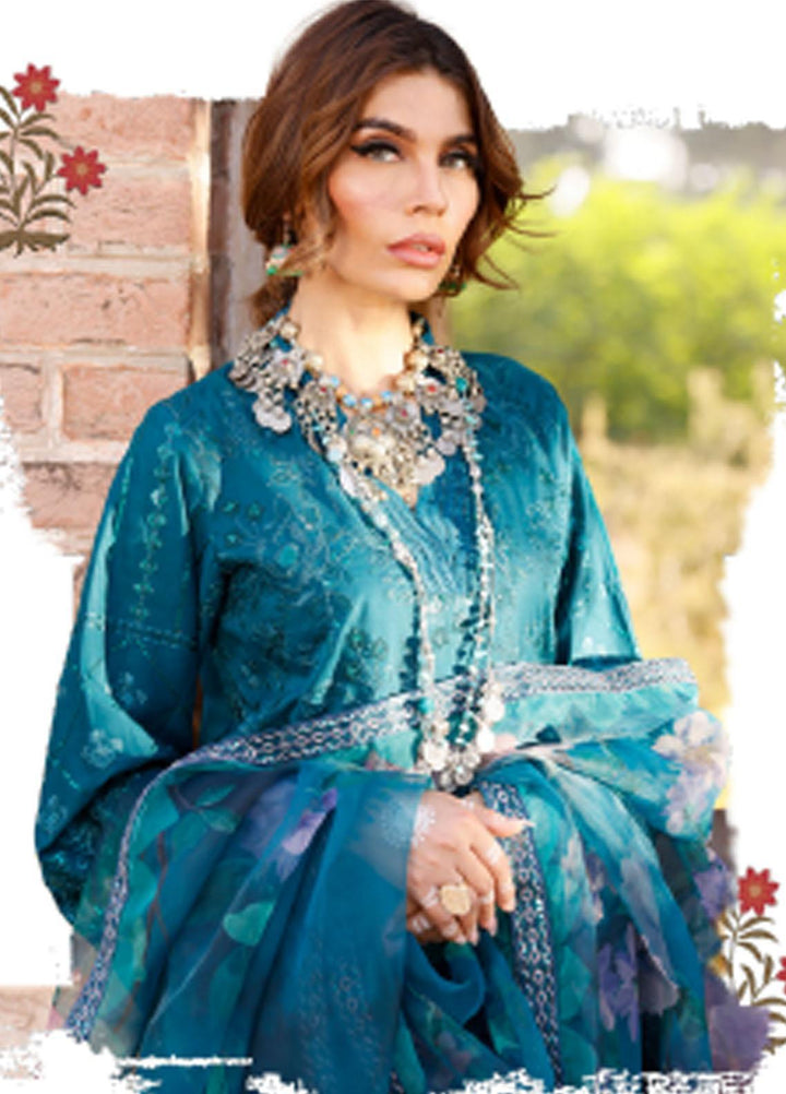 Nureh Embroidered Lawn Suits Unstitched 3 Piece NU23EL NSL-13 - Luxury Festive Collection