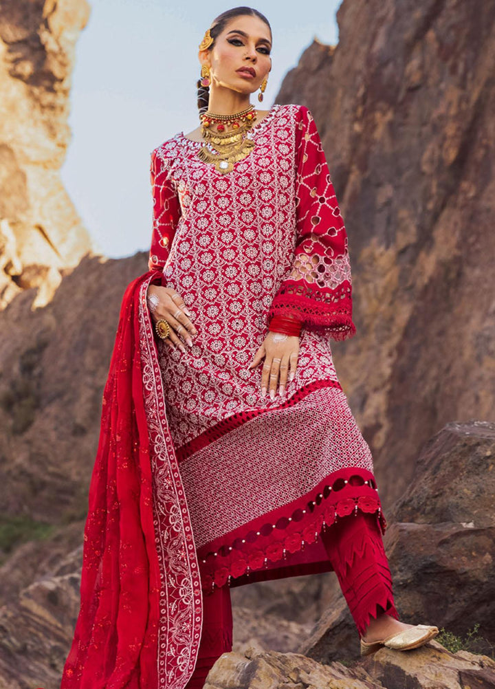 Nureh Embroidered Lawn Suits Unstitched 3 Piece NU23EL NSL-14 - Luxury Festive Collection