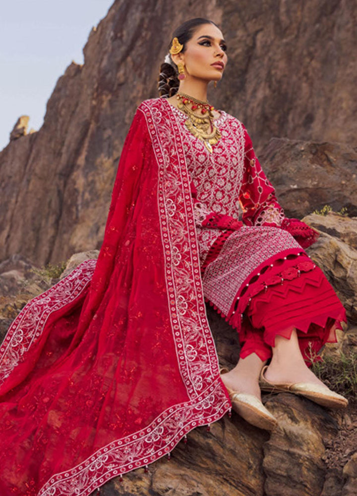 Nureh Embroidered Lawn Suits Unstitched 3 Piece NU23EL NSL-14 - Luxury Festive Collection