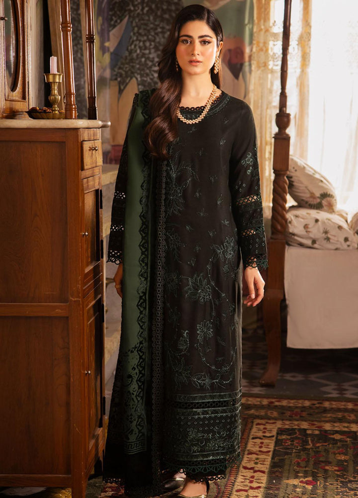 Nureh Embroidered Leather Peach Suits Unstitched 3 Piece NU23ELW NE-67 - Winter Collection