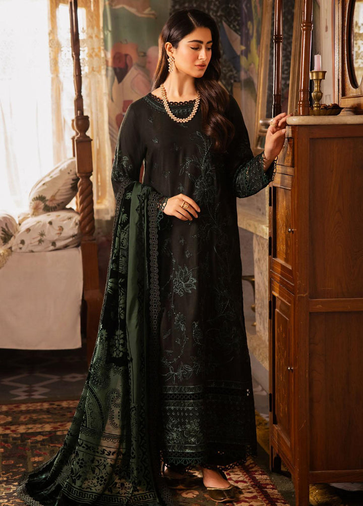 Nureh Embroidered Leather Peach Suits Unstitched 3 Piece NU23ELW NE-67 - Winter Collection