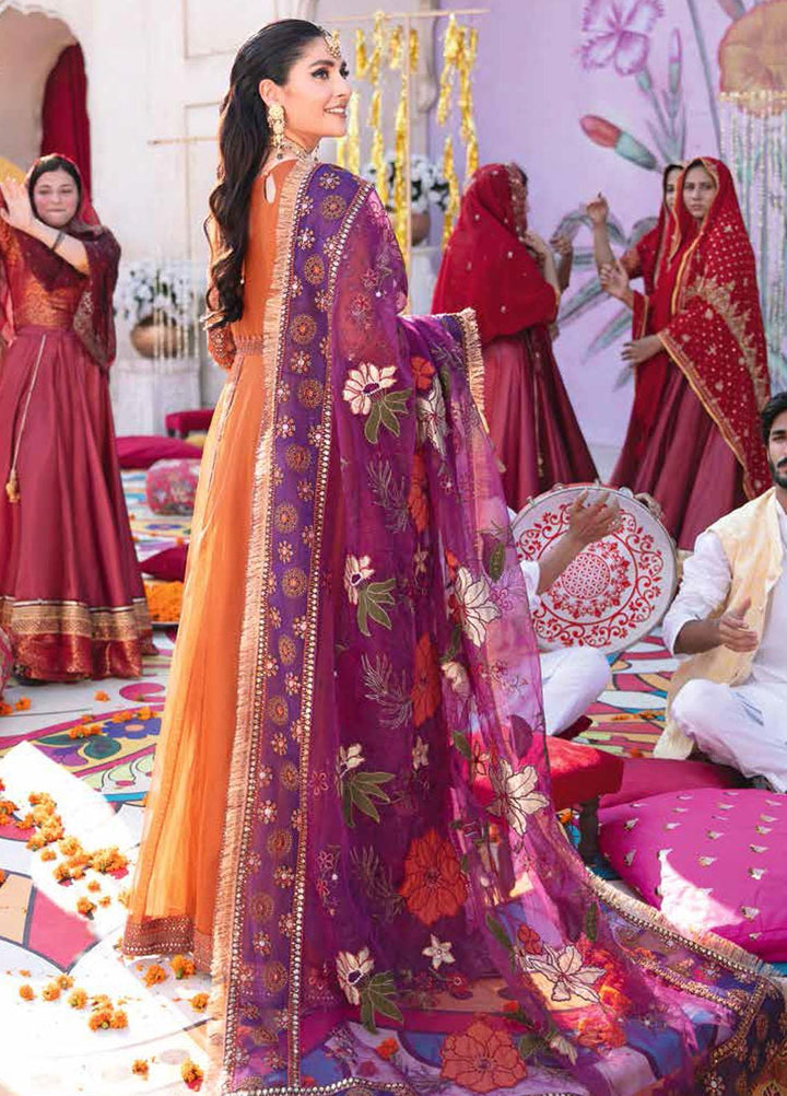 Jhoomro By Nureh Embroidered Organza Suits Unstitched 4 Piece NU22JH NL-36 Naubahar - Luxury Wedding Collection