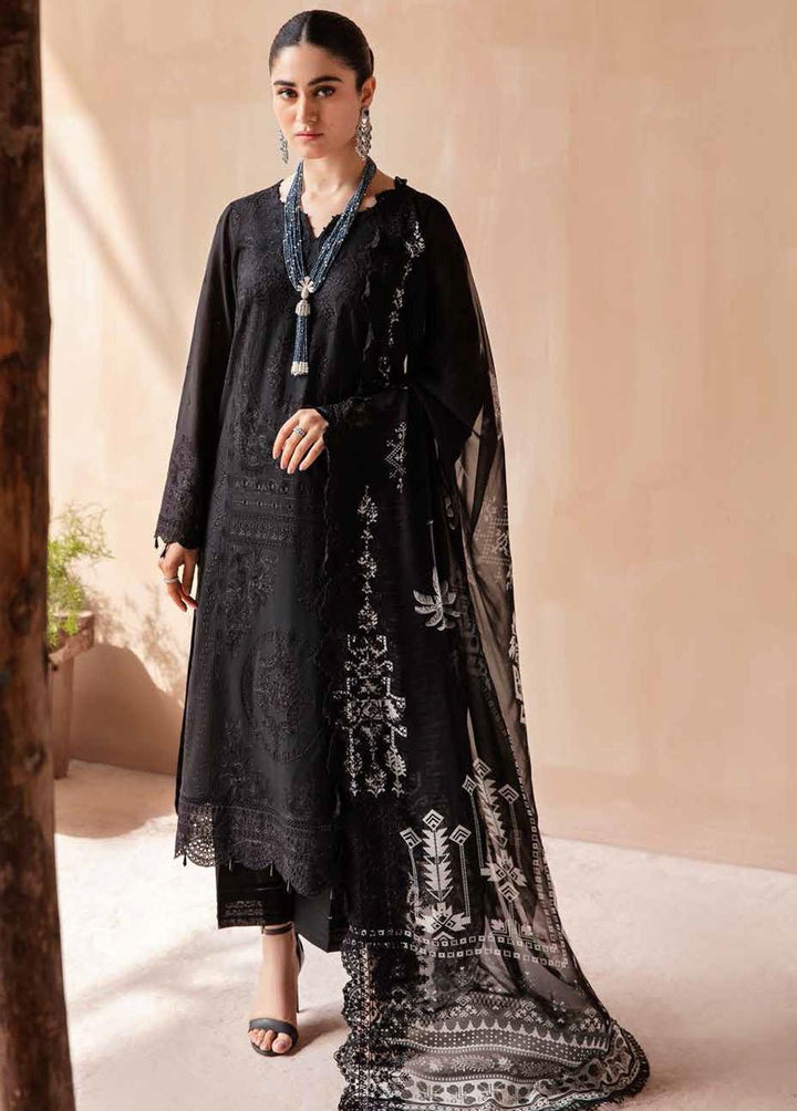 Koyal By Nureh Embroidered Lawn Suits Unstitched 3 Piece NU22K NM-05 - Black & White Collection