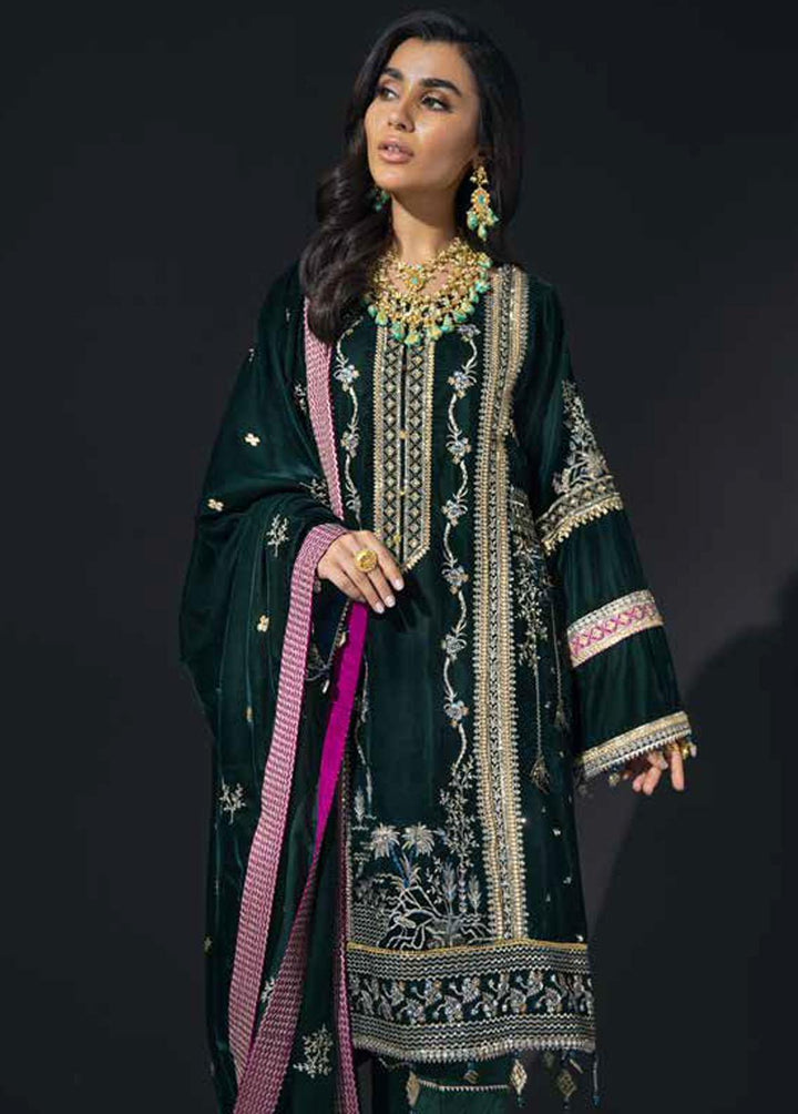 Maya By Nureh Embroidered Velvet Suits Unstitched 3 Piece NU21MV NV-10 Orchid Stone - Winter Collection