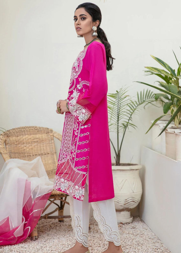 Nureh Embroidered Lawn Stitched Kurti NU21E 75 Gulab Mehal