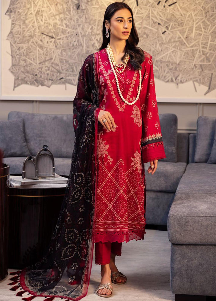 Signature Prints By Nureh Printed Lawn Suits Unstitched 3 Piece NU23SPR SP-55 - Festive Collection