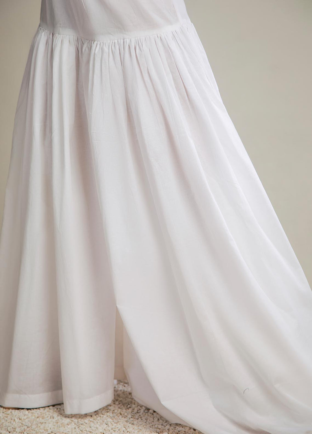 Nuriyaa Cambric Stitched Sharara NR21T Sharara Pants White