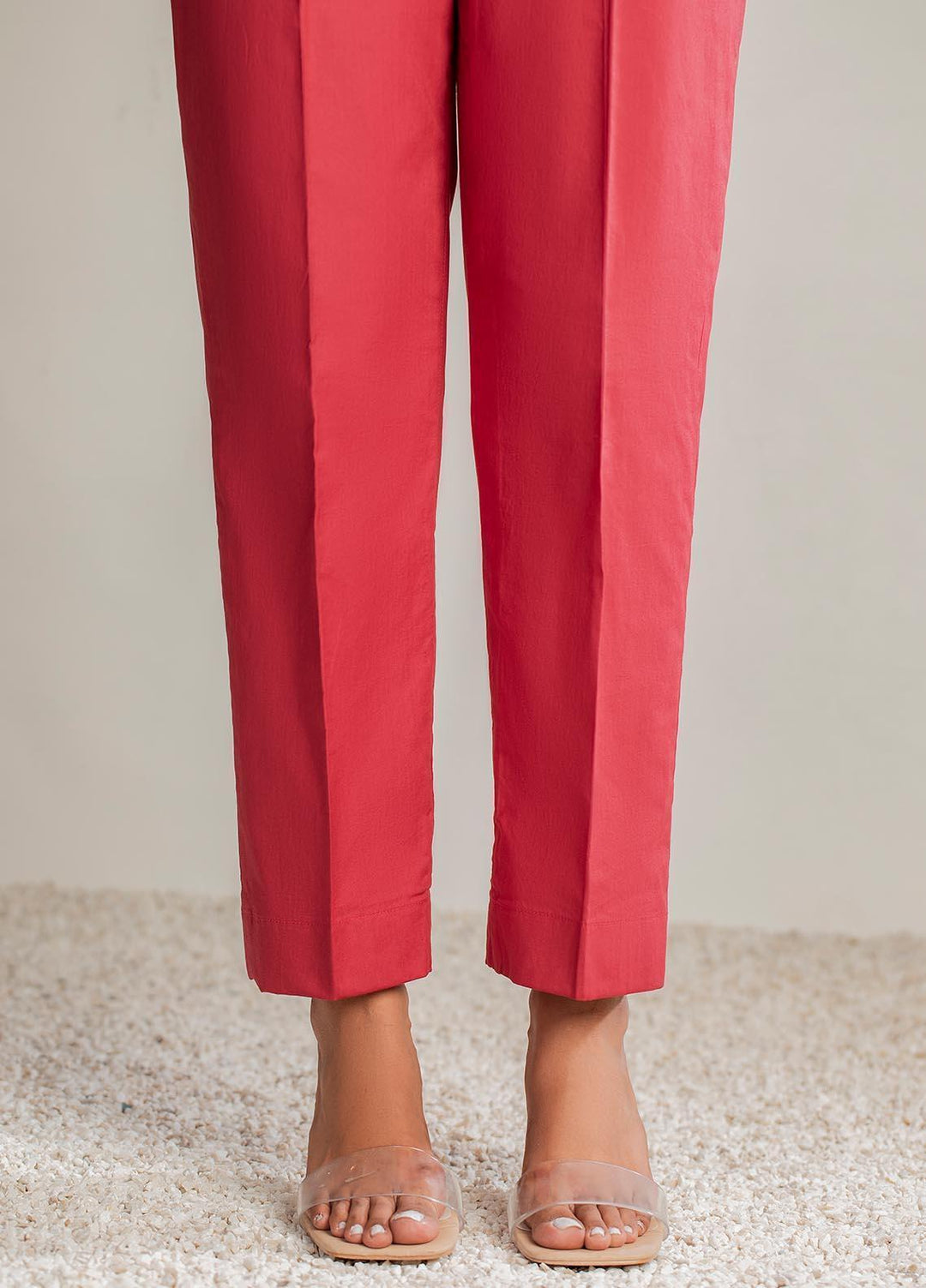 Nuriyaa Cambric Stitched Pants NR21T Straight Pants Dusty Red