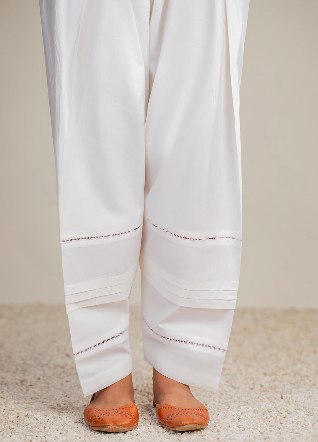Nuriyaa Cambric Stitched Trousers NR21T Trouser 6 White