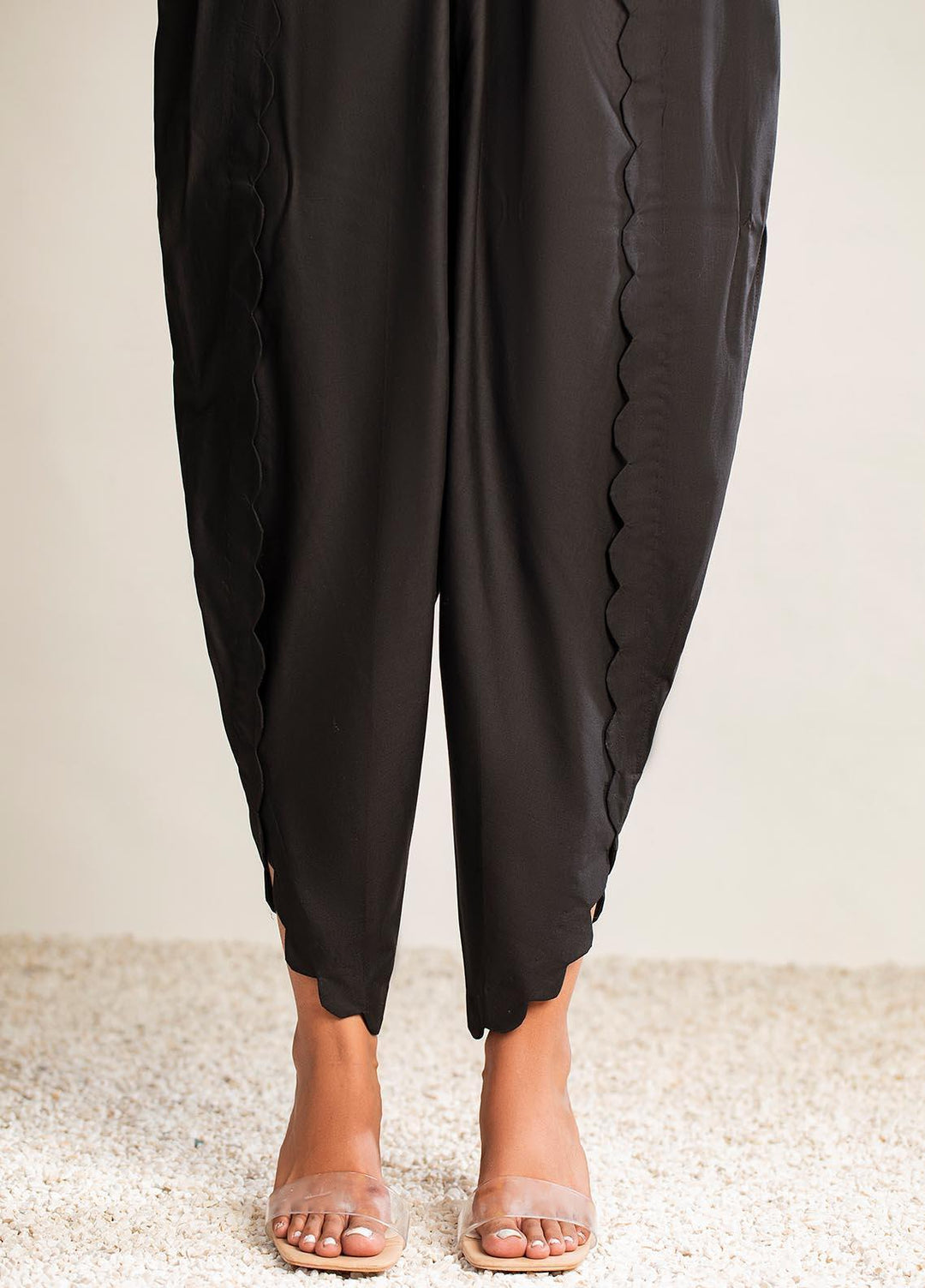 Nuriyaa Cambric Stitched Shalwar NR21T Tulips - Black