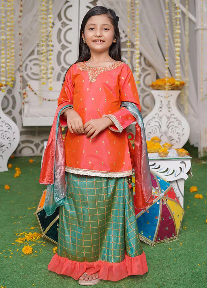 Ochre Cotton Silk Fancy 3 Piece for Girls -  OFW 532