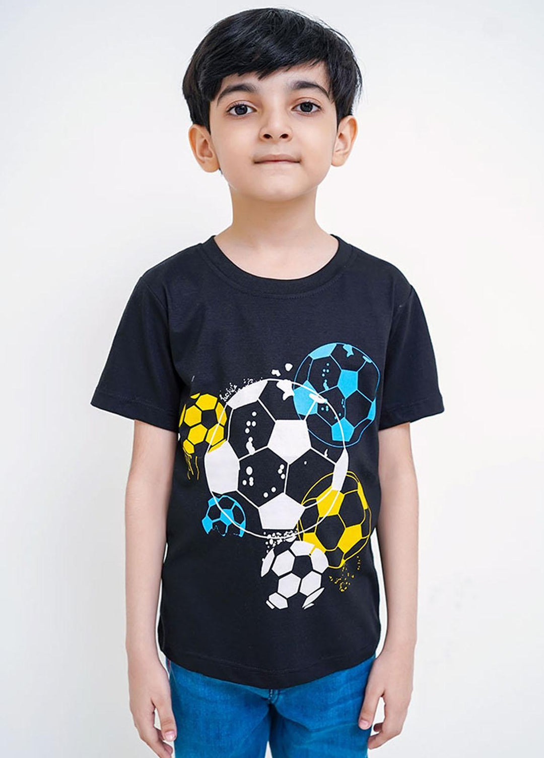 Ochre Cotton Boys T-Shirt - OKB-78 Black