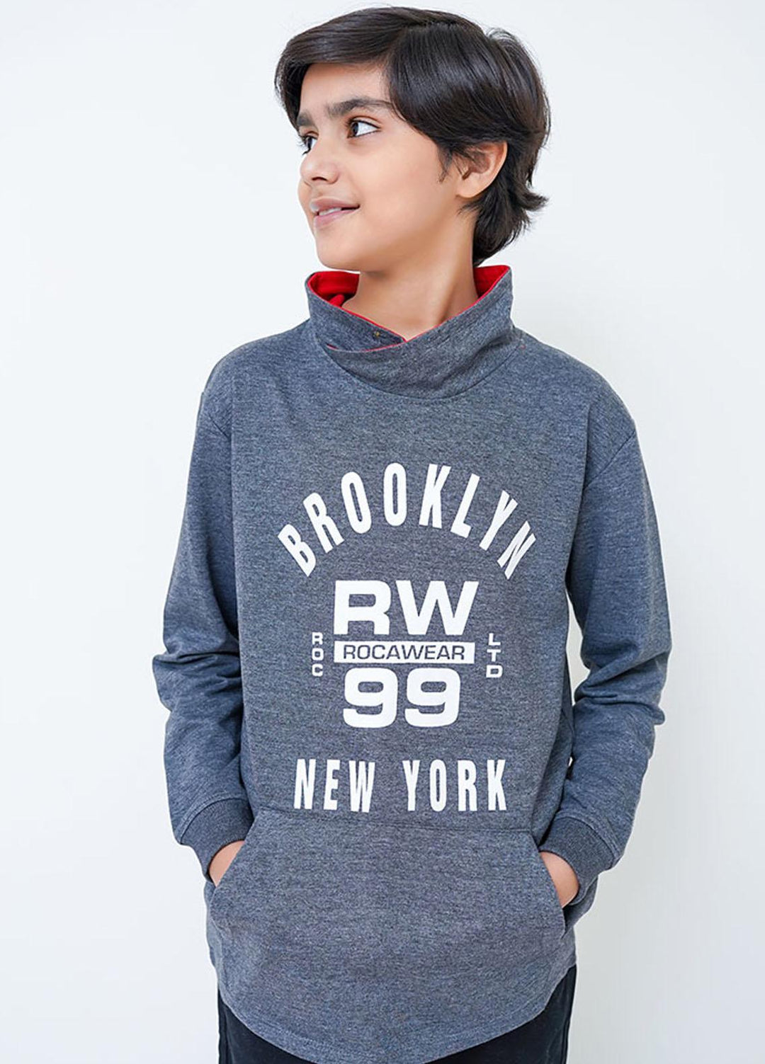 Ochre Cotton Boys Hoodie - OKB-122 Charcoal