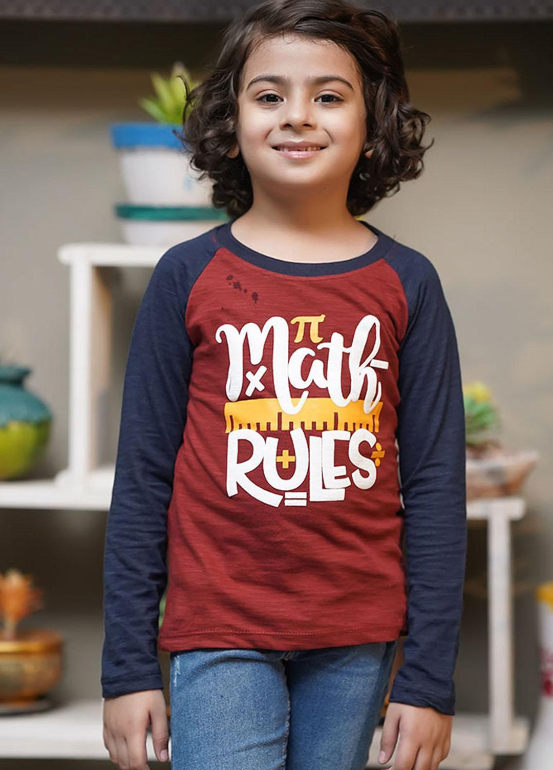 Ochre Cotton T-Shirt for Boys - OKB-107 Maroon