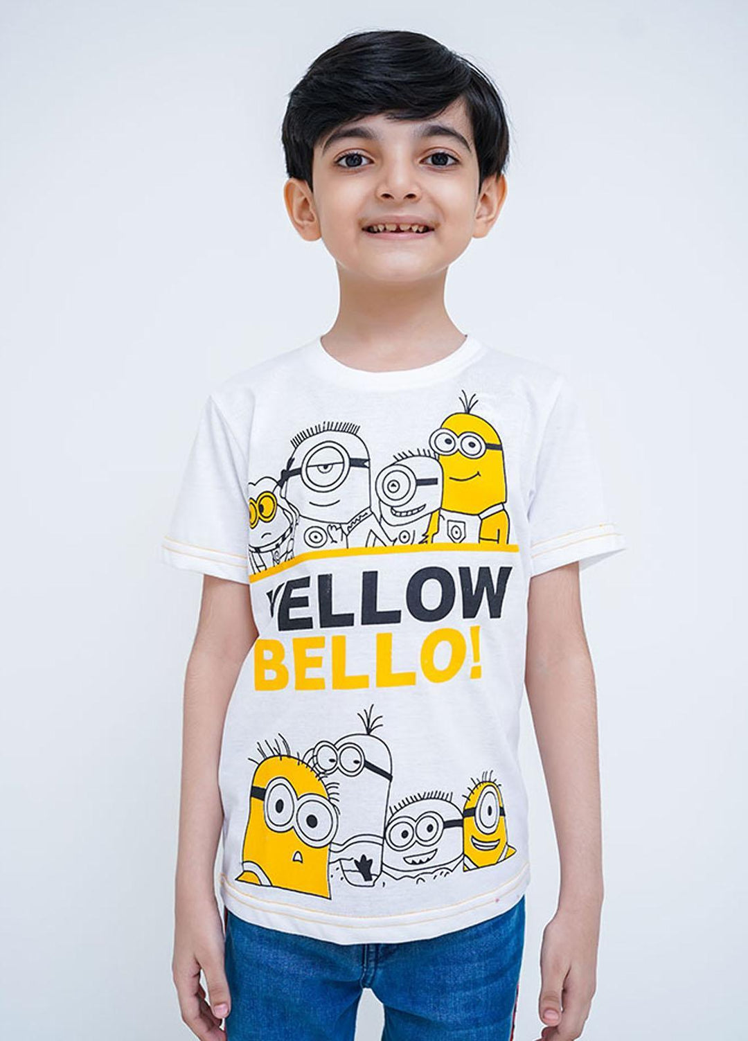 Ochre Cotton Boys T-Shirt - OKB-86 Off White
