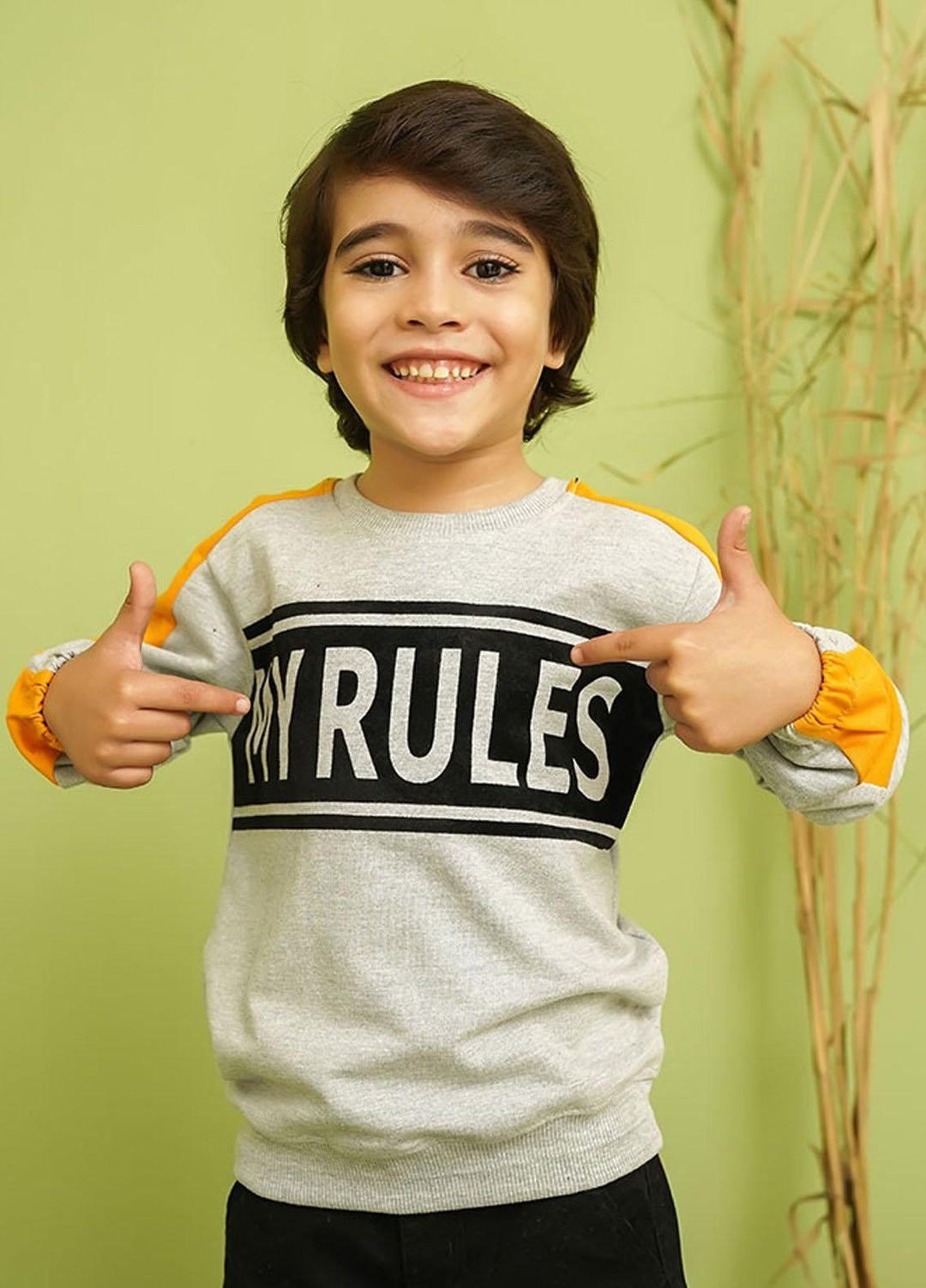 Ochre Terry Boys Sweat Shirt - OKB-126 Heather Grey