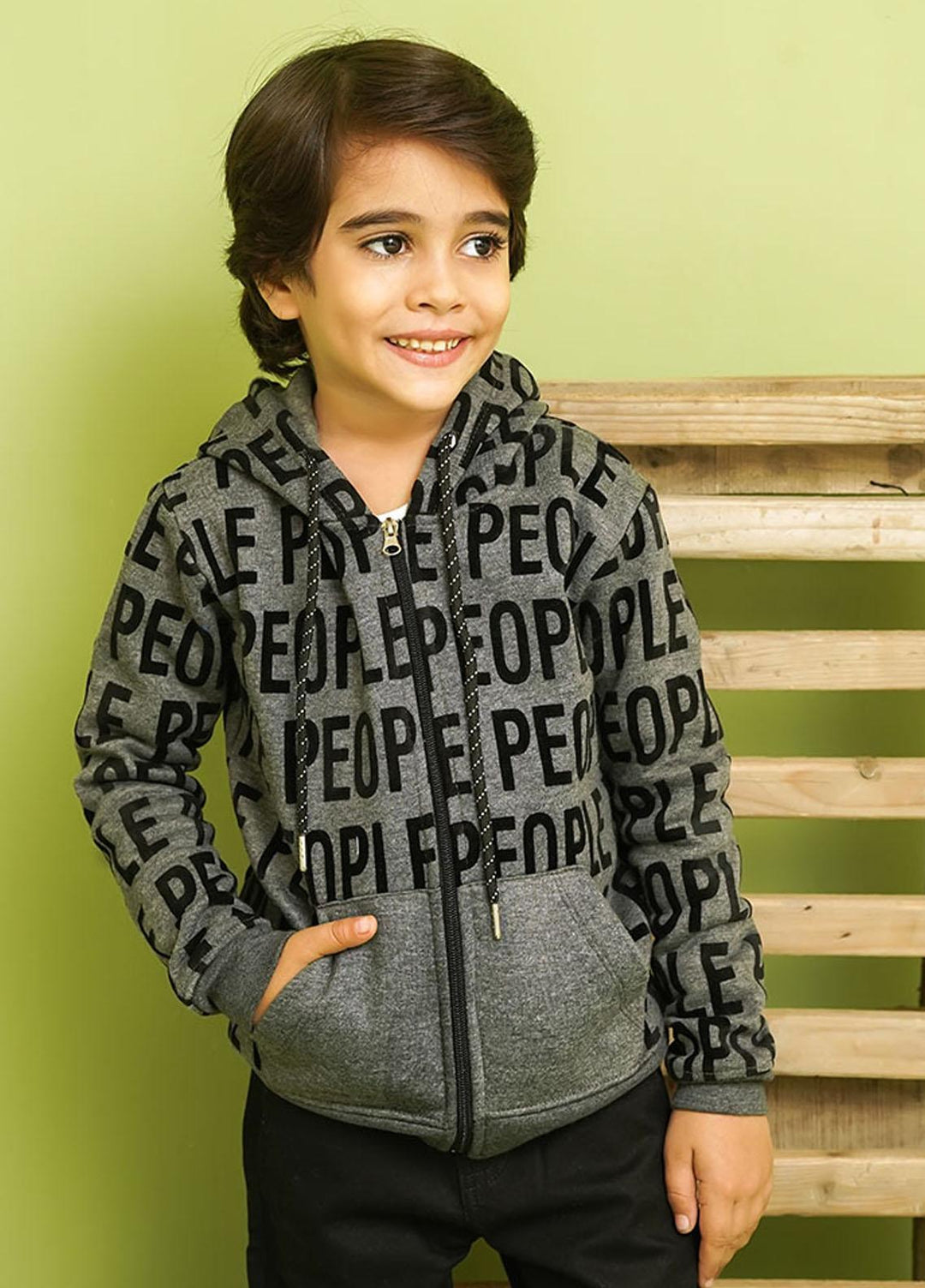 Ochre Fleece Boys Hoodie - OKB-135 Charcoal