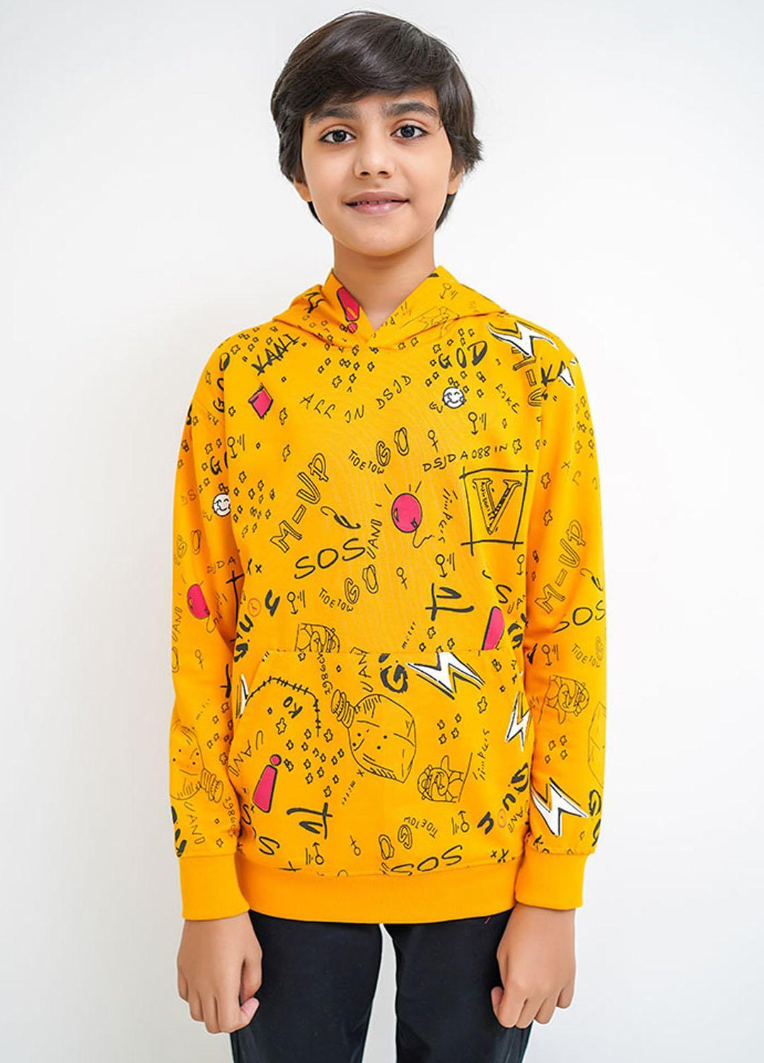 Ochre Cotton Boys Hoodie - OKB-123 Mustard