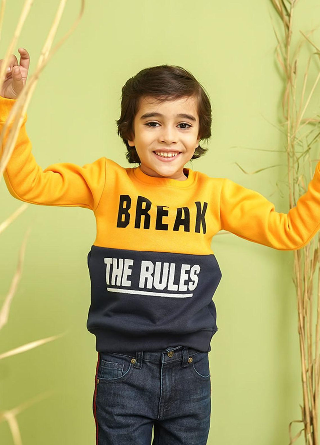 Ochre Fleece Boys Sweat Shirt - OKB-141 Mustard