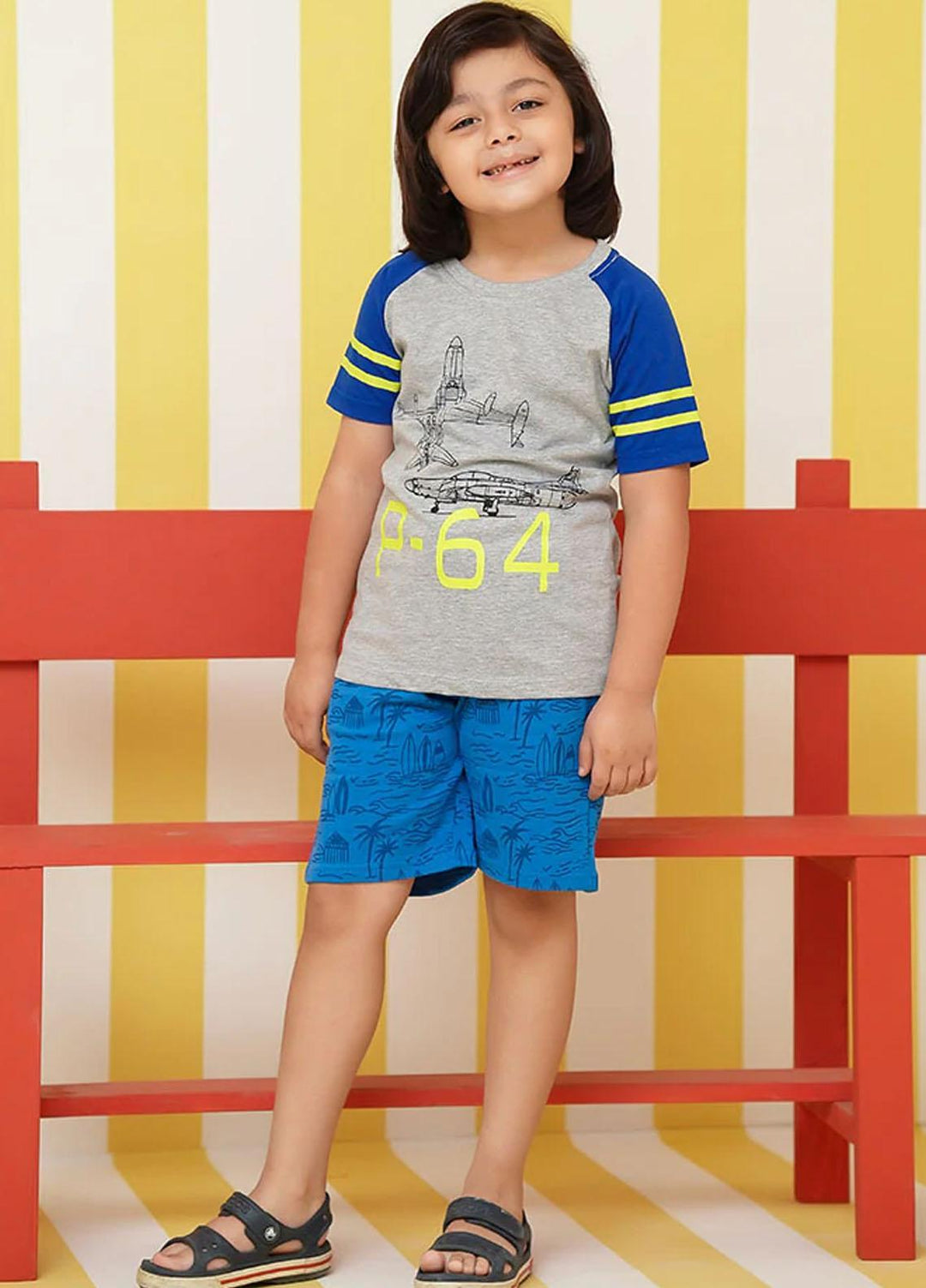 Ochre Cotton Fancy T-Shirt for Boys - OKB 165