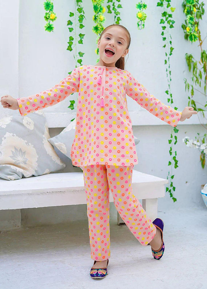 Ochre Cotton Fancy 2 Piece Suit for Girls -  OFW-COR-05