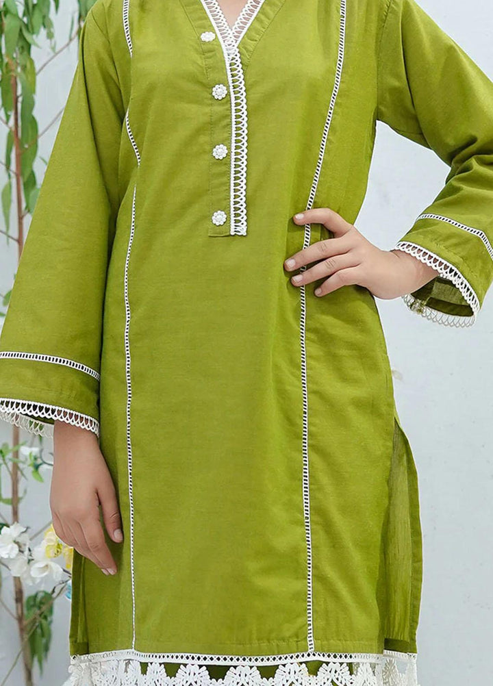 Ochre Cotton Fancy 2 Piece Suit for Girls -  OFW-SC-02