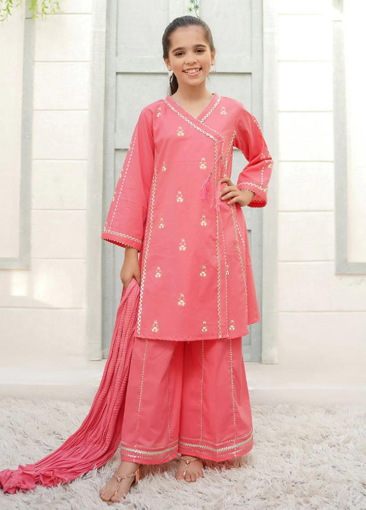 Ochre Cotton Fancy 3 Piece Suit for Girls -  OFW-PC-01