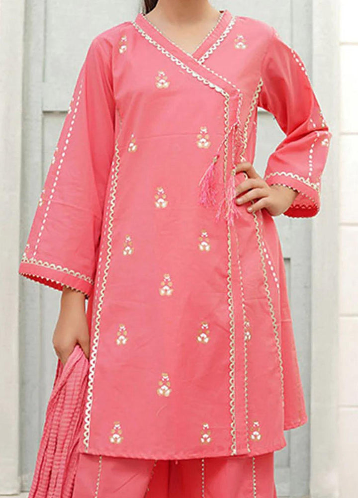 Ochre Cotton Fancy 3 Piece Suit for Girls -  OFW-PC-01