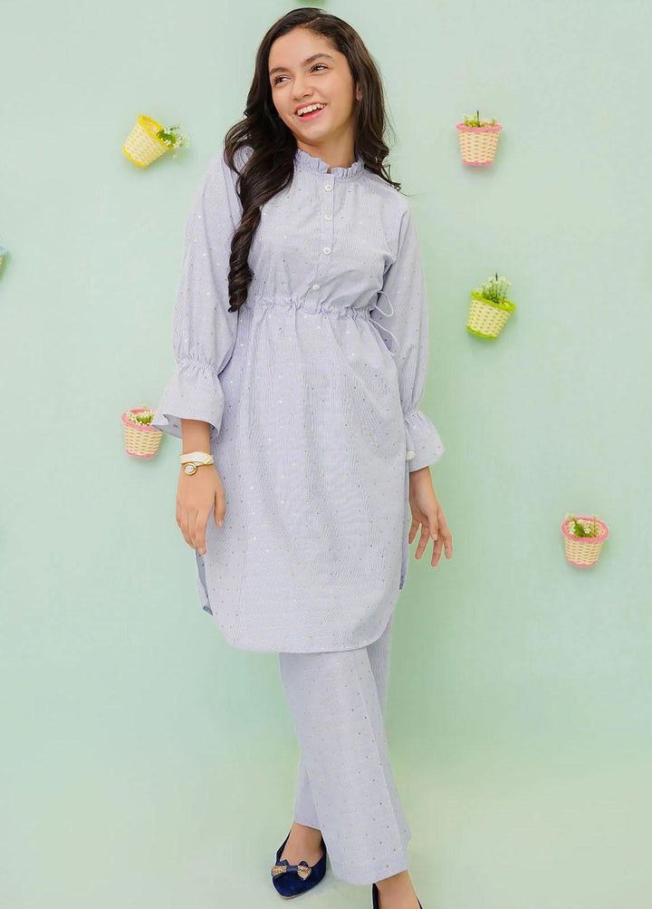 Ochre Chambray Western 2 Piece Suit for Girls -  OFW-SC-05