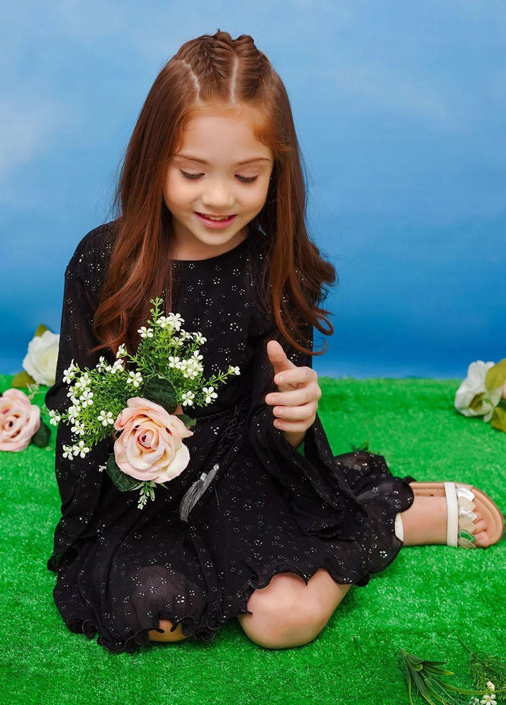 Ochre Net Western Dress for Girls -  OWT-606