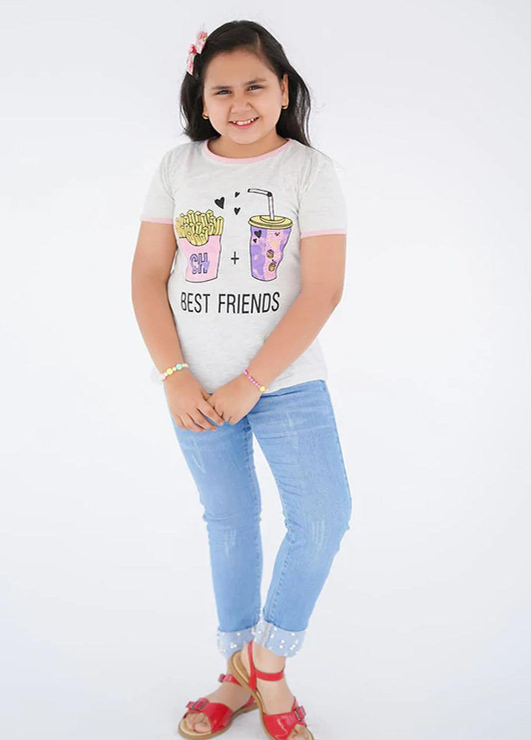 Ochre Cotton T-Shirt for Girls - OGK 180