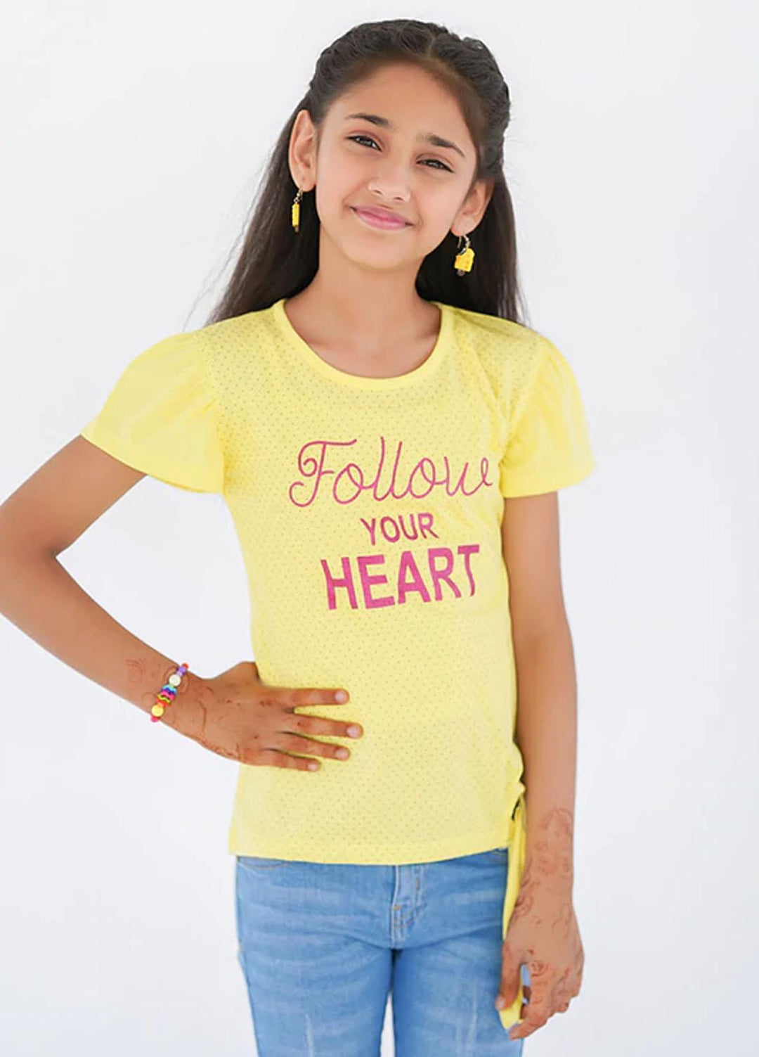 Ochre Cotton  T-Shirt for Girls -  OGK 172