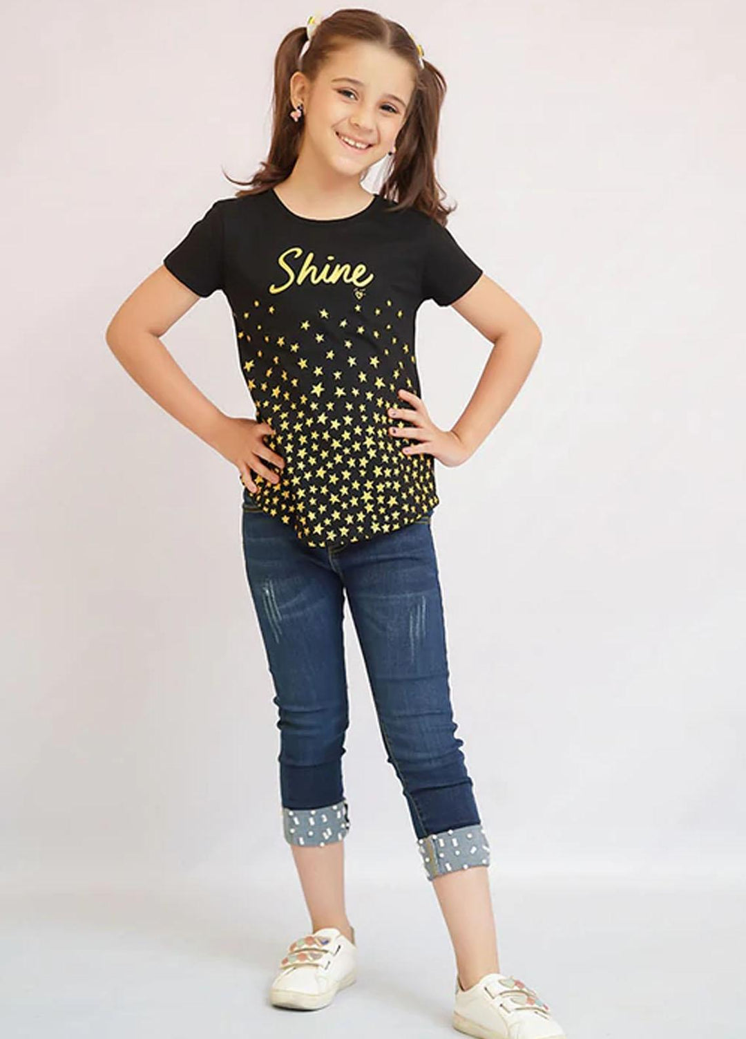 Ochre Cotton T-Shirt for Girls - OGK 163