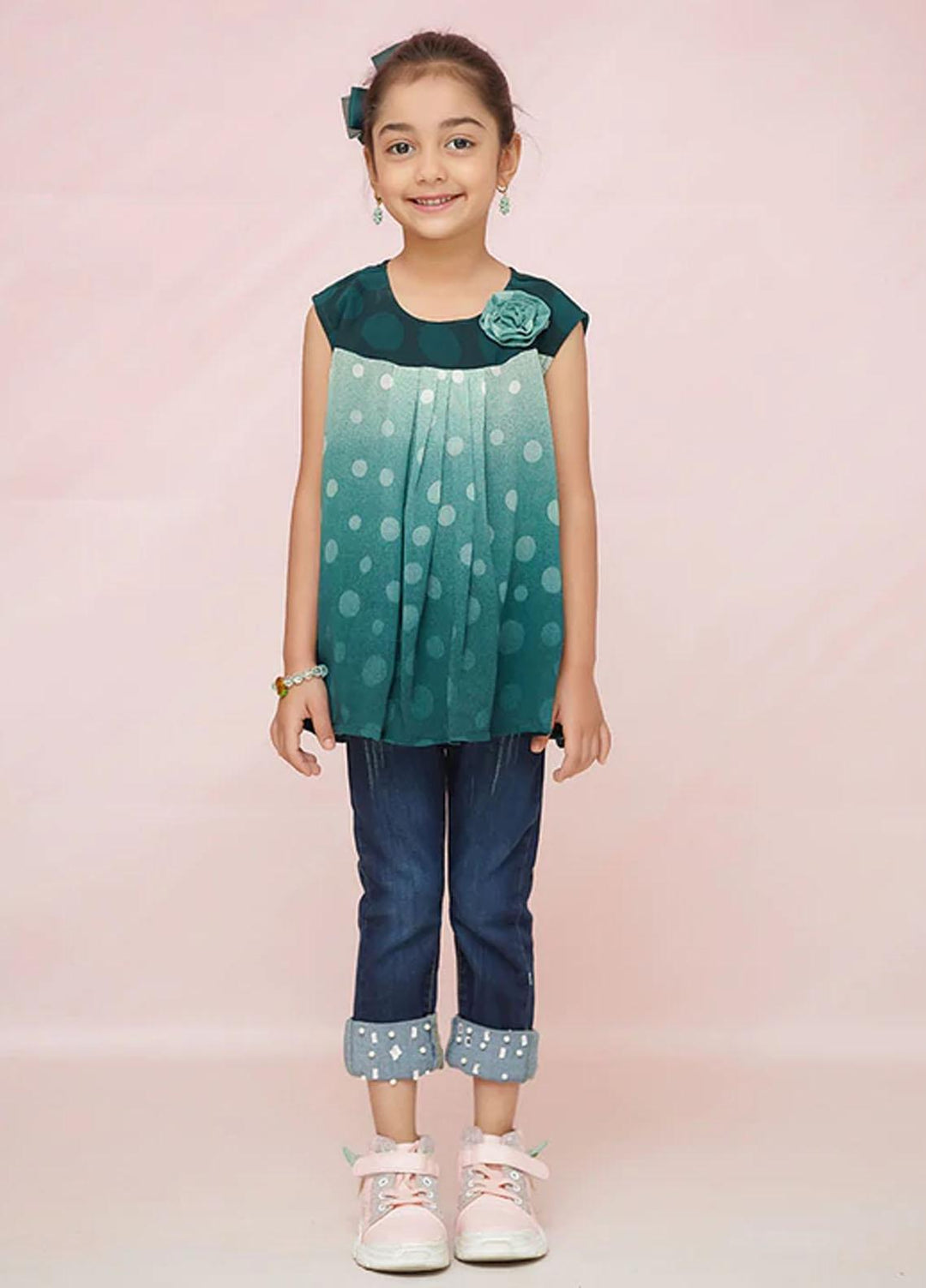 Ochre Chiffon Top for Girls - OWT 514