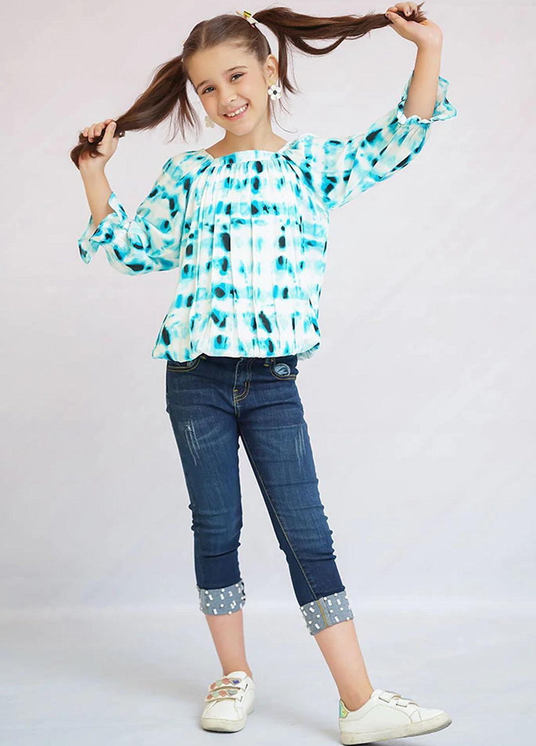 Ochre Viscose Fancy Top for Girls - OWT 525
