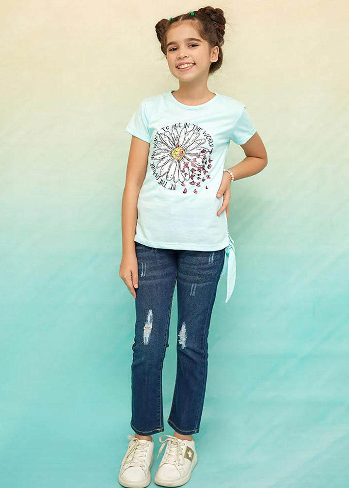 Ochre Cotton Casual T-Shirts for Girls -  OGK-206